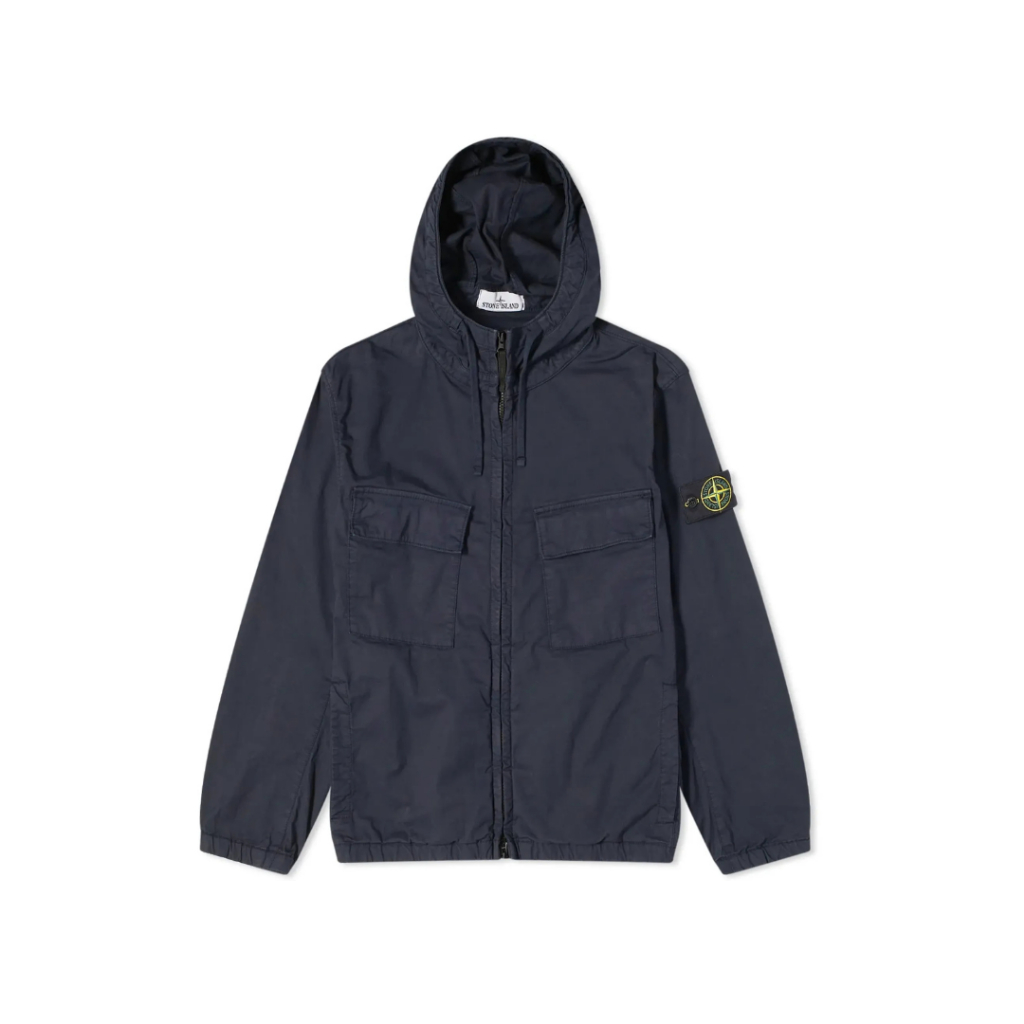 Stone Island Hoodie Jacket Supima Cotton Twill Stretch Navy