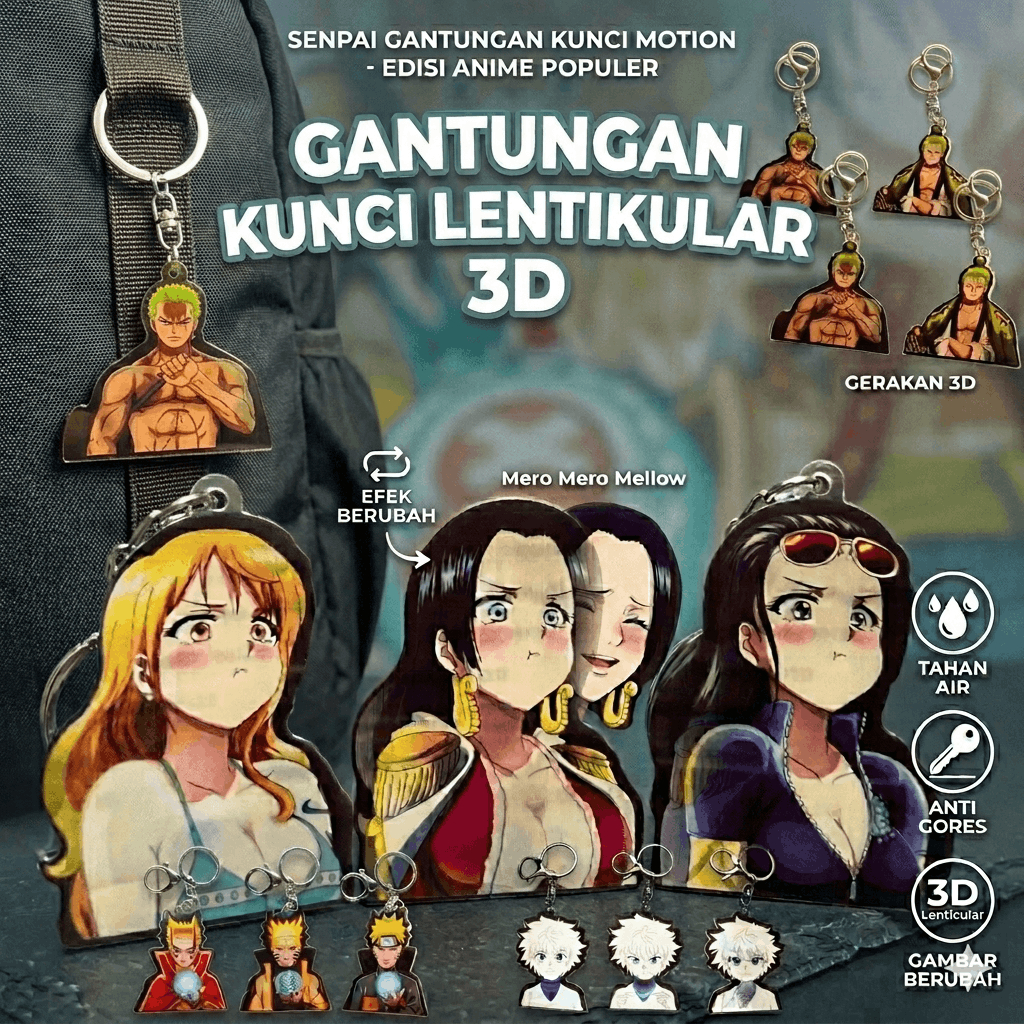 Gantungan Kunci Anime 3D SENPAI GANCI TER MURAH | Luffy Zoro Gojo Denji Hisoka Killua Itachi Uchiha 