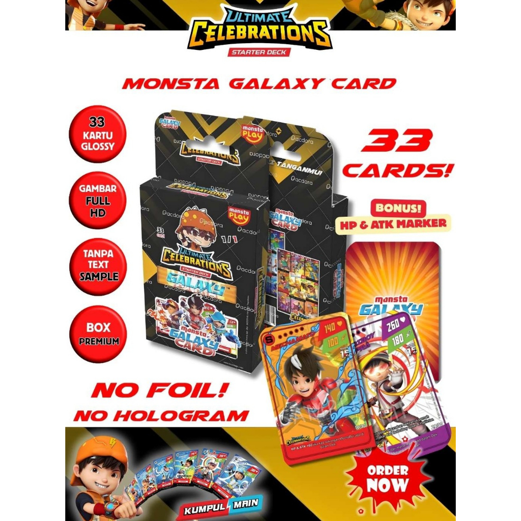 Kartu BoBoiBoy Starter Deck Ultimate Celebration isi 33 card