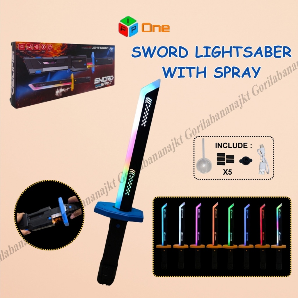 Mainan Anak Pedang Laser Sword Light Saber Efek Lampu, Percikan , Asap SparkBlade