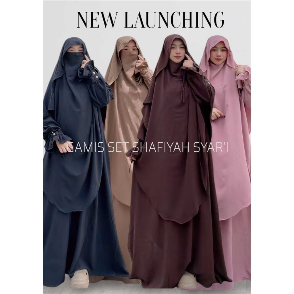 New Launching Gamis Set Shafiyah Syar’i  terbaru bahan cringkel plow sutra premium