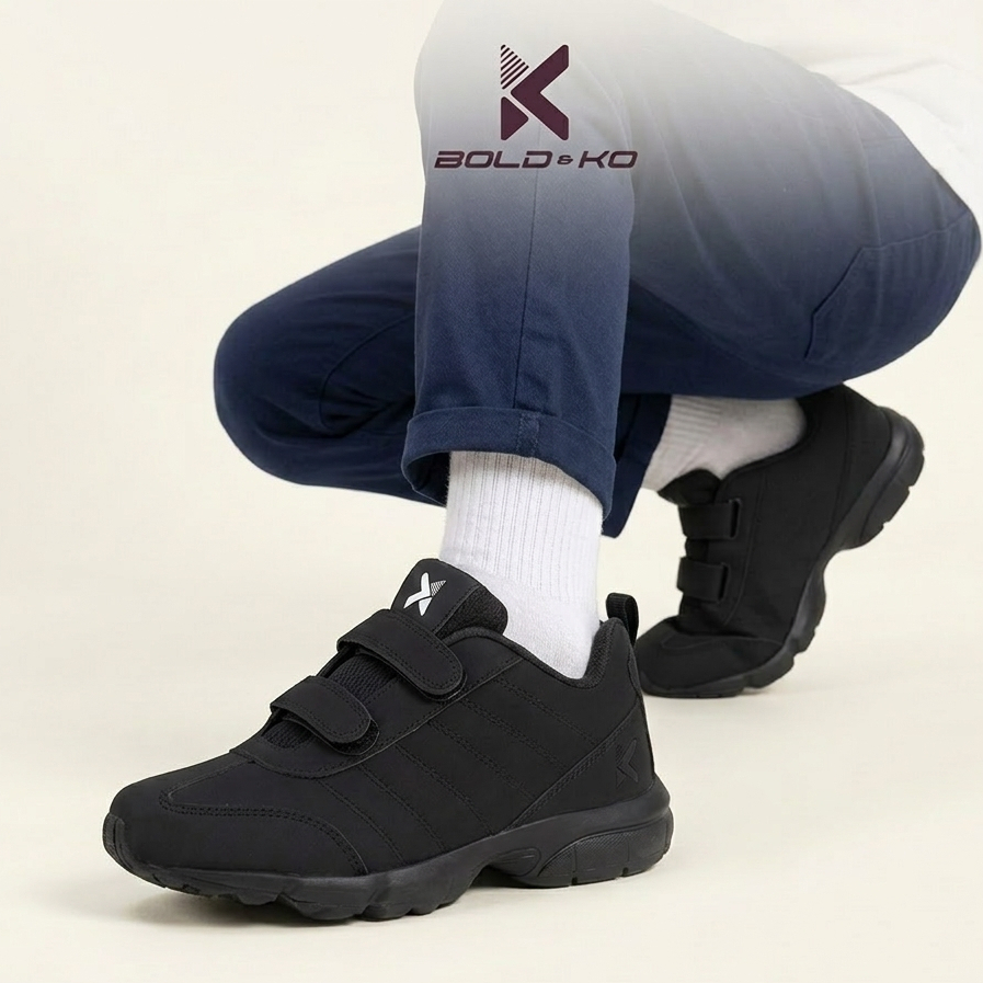 BOLD&KO BK Dynamic 99X Sepatu Anak Unisex Anti Slip Ringan Sekolah 30-36 Abu Pink Putih Hitam