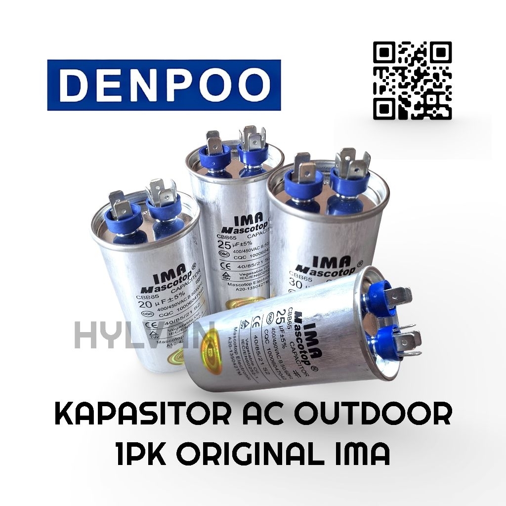 KAPASITOR AC OUTDOOR DENPOO 1 PK ORIGINAL IMA
