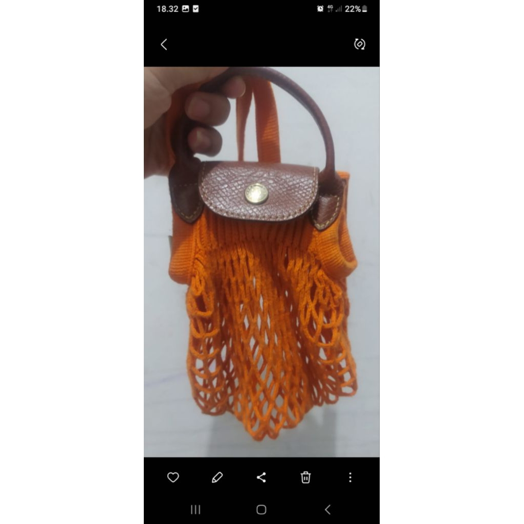 Long champ le pliage orange small