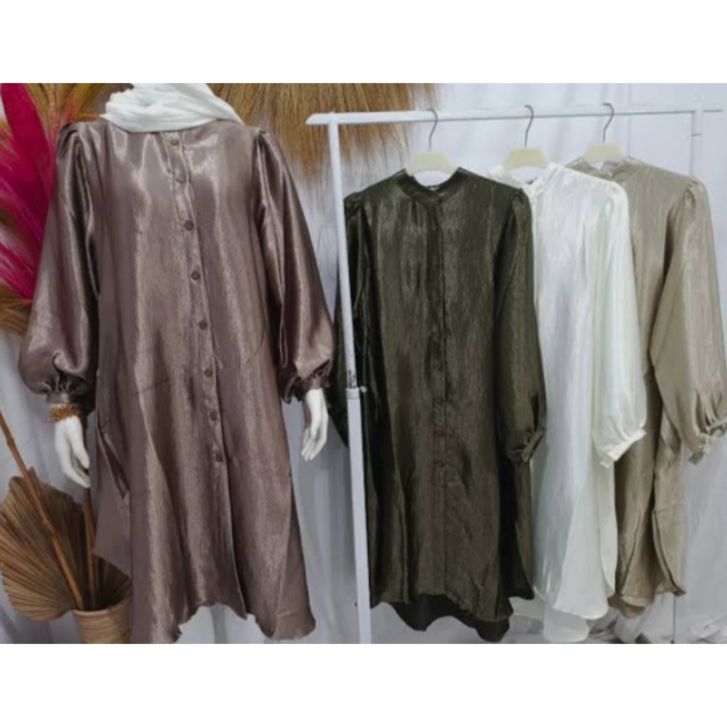 Tunik Wanita Muslima Elegan - Model Rayatunics, Material Nylon Nyaman