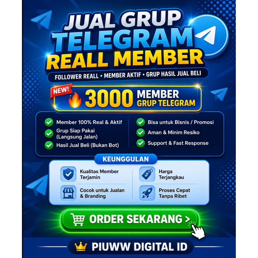 GRUP TELEGRAM 3000+ MEMBER (MEMBER ASLI BUKAN BOT/HASIL SUNTIK)