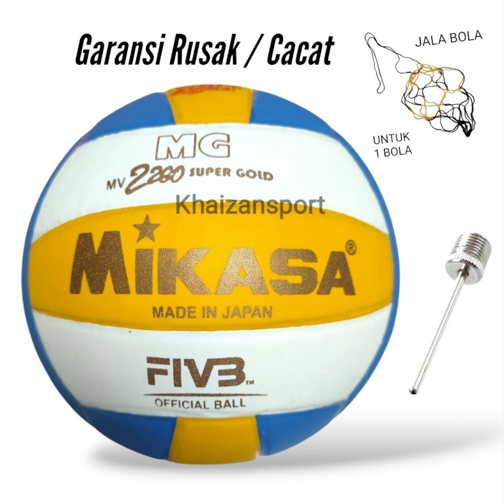 Bola Voli Mikasa MV2200 Super Gold Untuk anak Ringan / Bola Volley Mikasa Clod Pres / bola Voli Anak