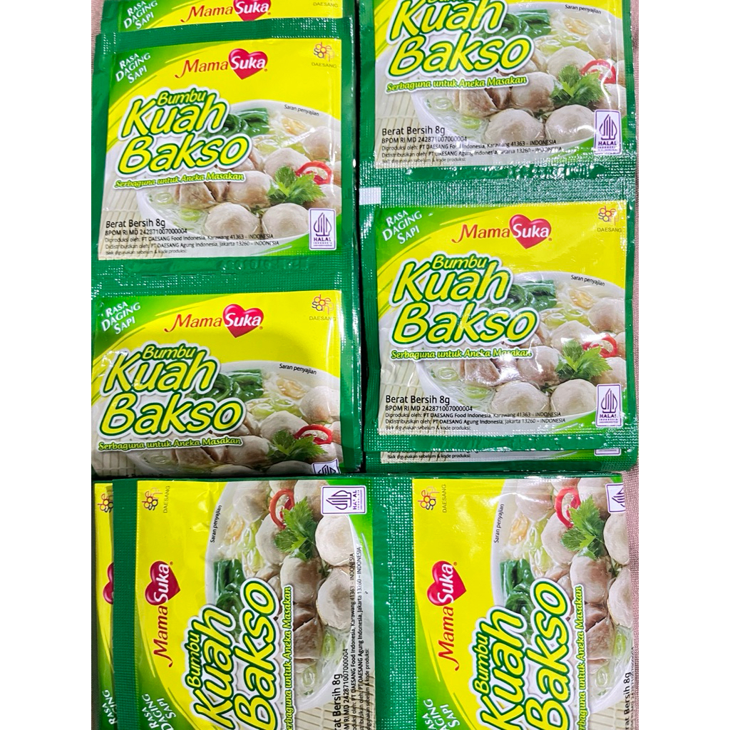 Bumbu Kuah Bakso Instan Mamasuka Rasa Sapi 8g - Praktis, Gurih, Aroma Sapi