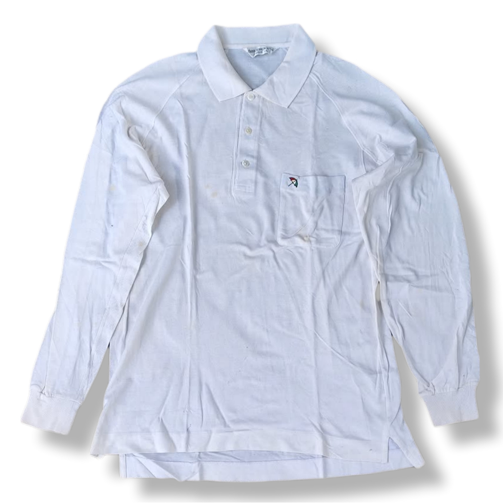 ARNOLD PALMER WHITE RUGBY POCKET POLO LONG SLEEVE | KAOS LENGAN PANJANG | MNZA