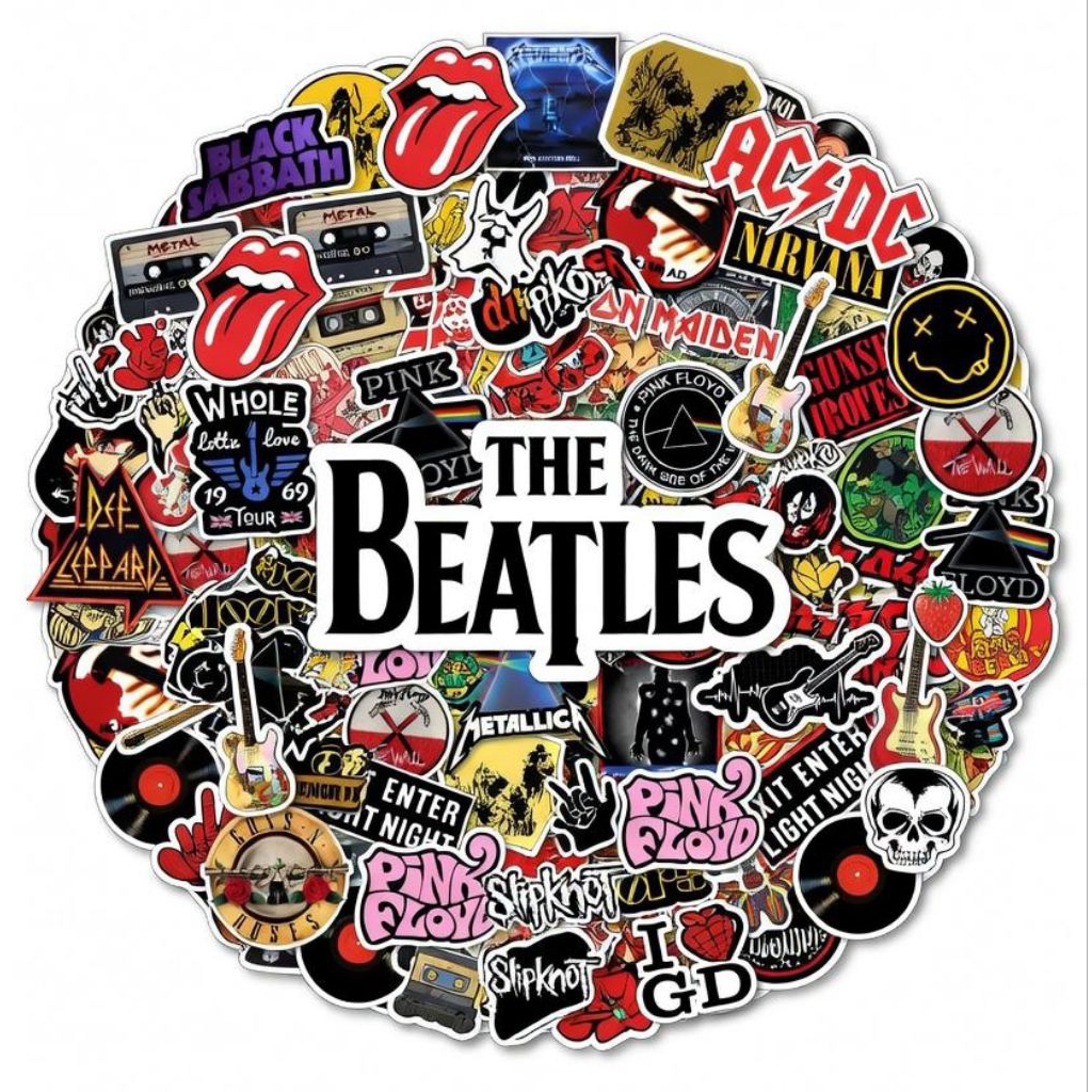 70 pcs sticker Logo Grup Band Anti Air DIY Scrapbook Graffiti Waterproof