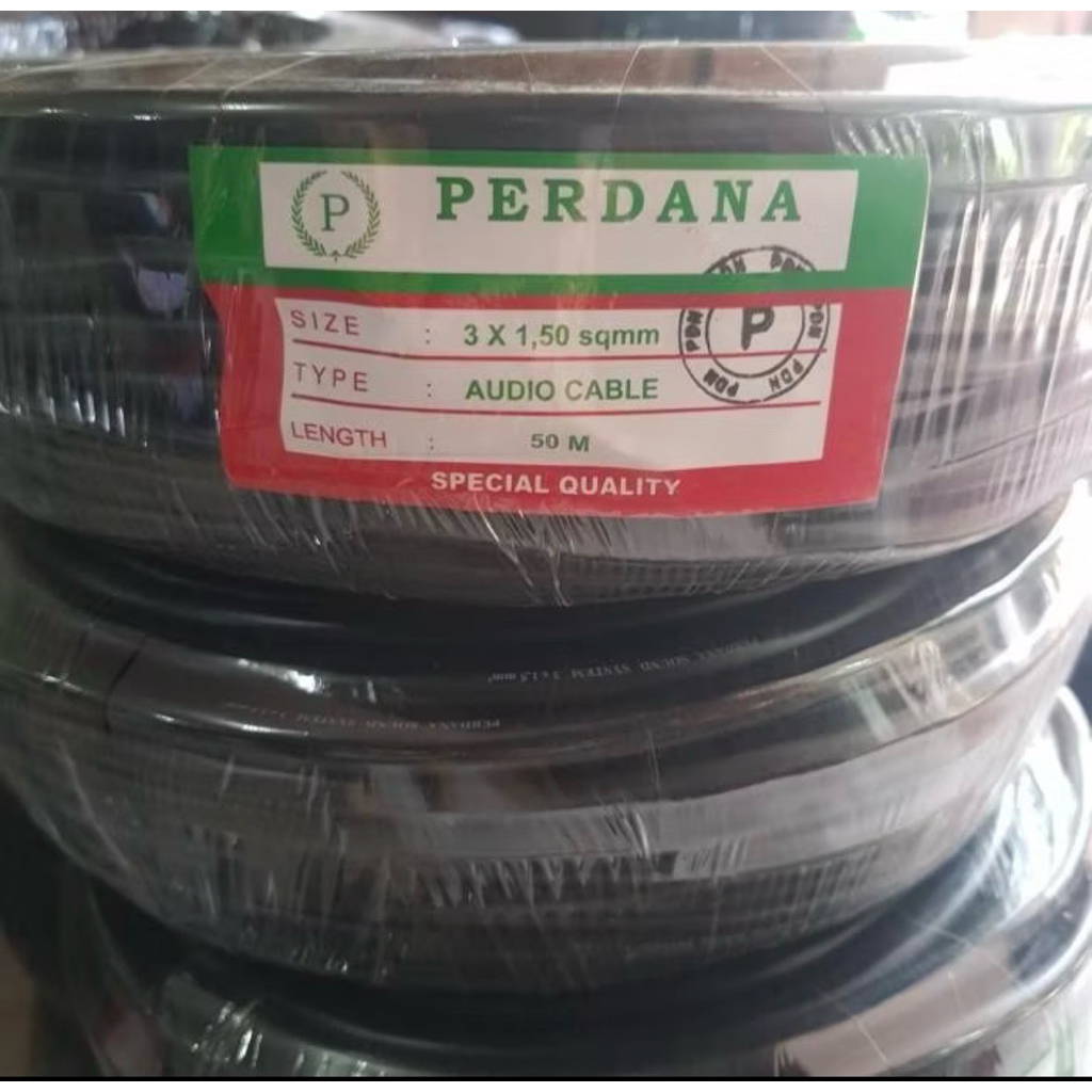 Perdana Kabel Listrik Serabut NYYHY 3 x 1.5 / 3x1.5 mm Hitam 50m Rol