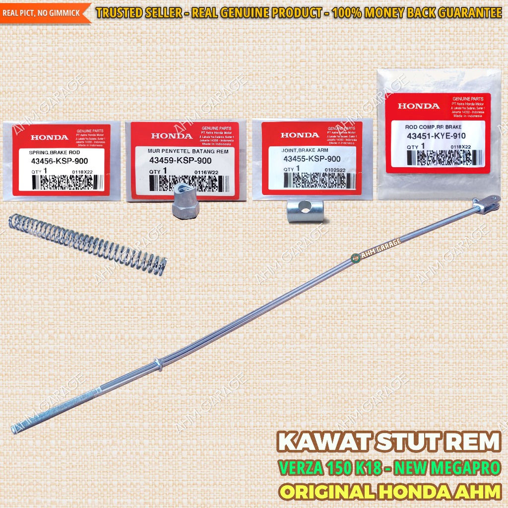 Kawat Stut Rem Belakang Verza 150 K18 Besi Tiang Rem Belakang CB150 Verza K18H Batang Lidi Rem Versa