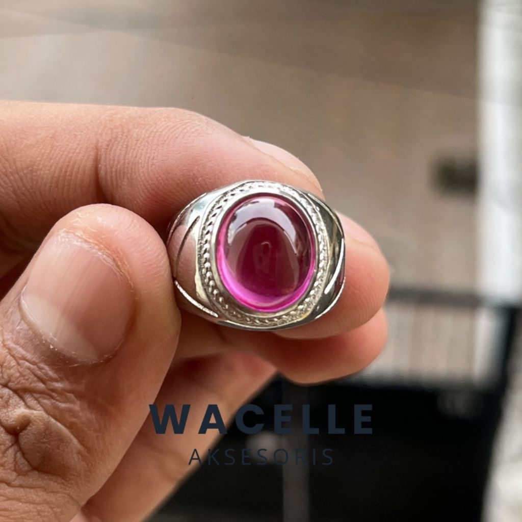 CINCIN BATU AKIK PINK ROSE SIAM BANGKOK MEWAH ELEGAN