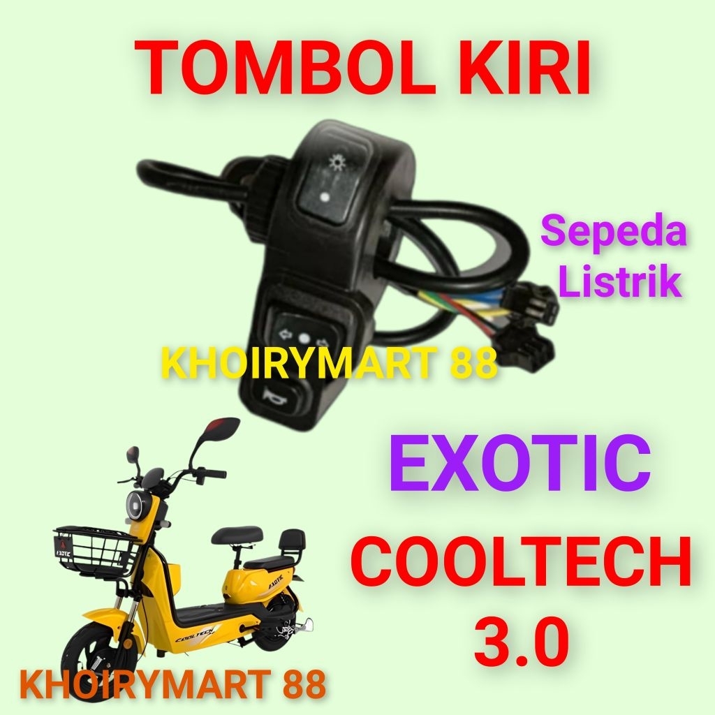tombol kiri exotic cooltech 3.0 saklar sein Bel lampu sepeda listrik exotic cooltech 3.0