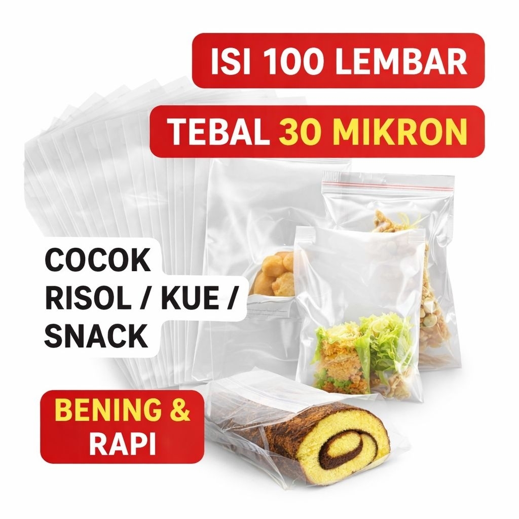 Plastik OPP One Sheet 30 Mikron | Plastik Kemasan Kue Risoles Dadar Gulung Bolu Bening