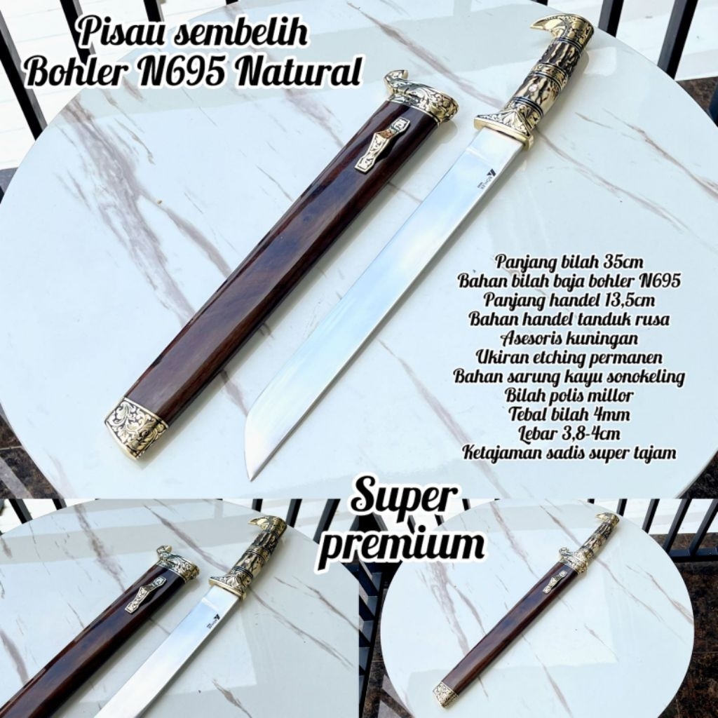 GOLOK PISAU SEMBELIH BAJA BOHLER N695 CUSTOME 35 CM