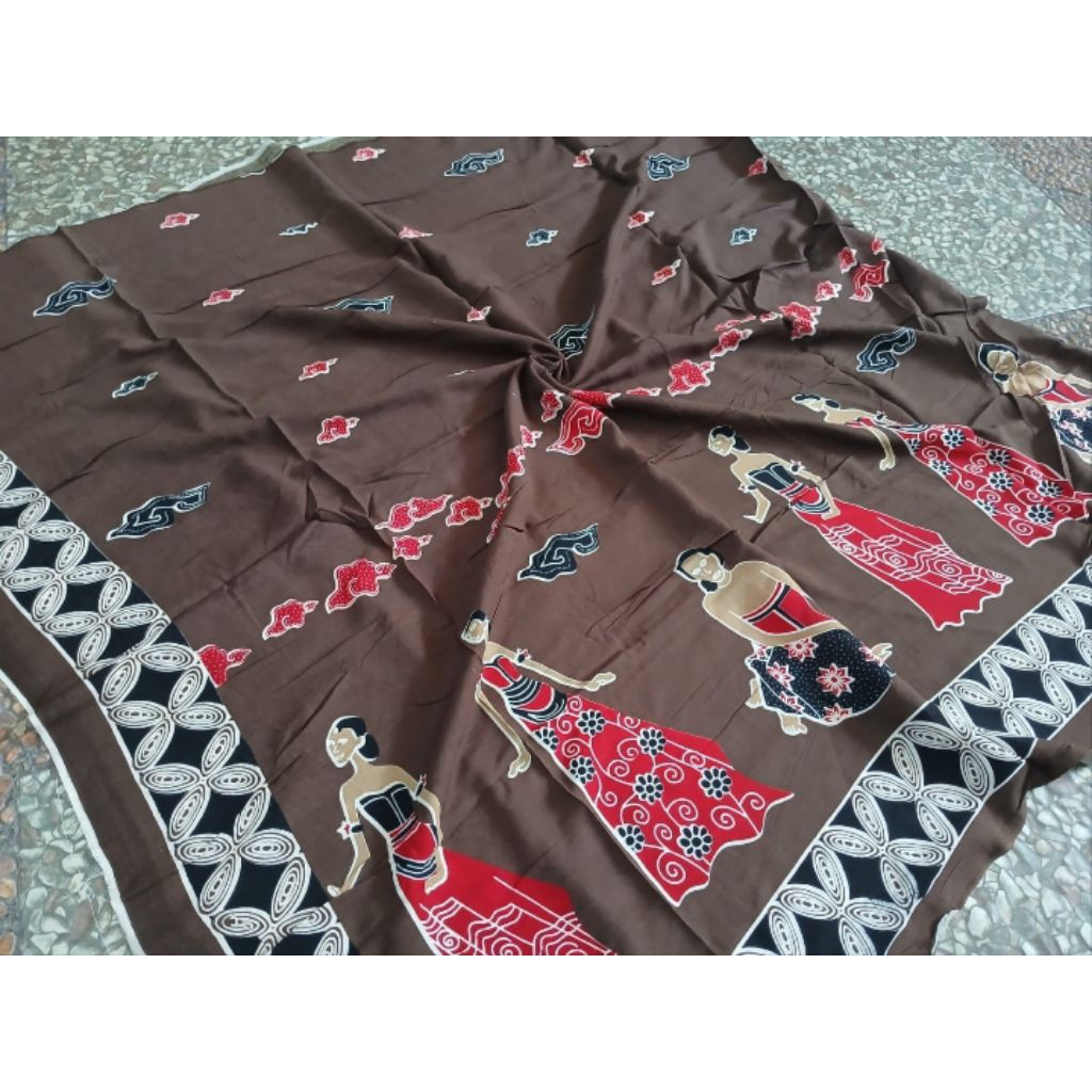 batik paris premium kain motif karakter mbok jamu boneka bu tejo series
