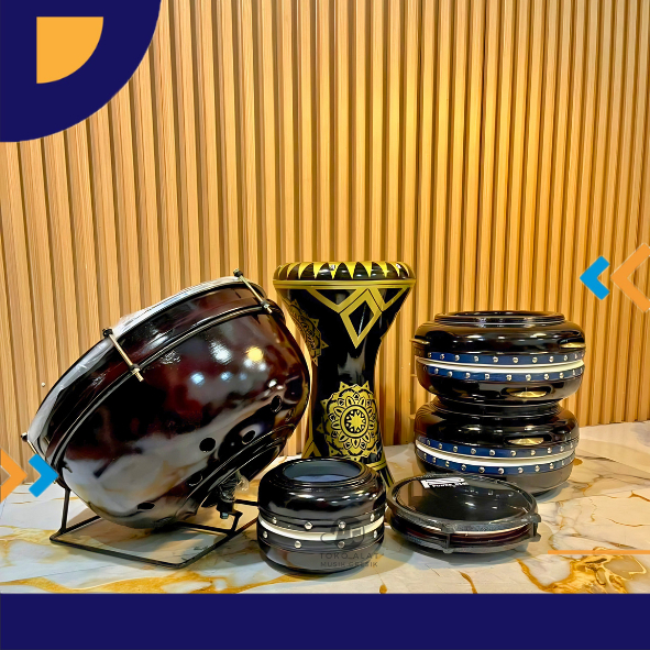 Rebana Satu Set Habib Syeh Alat Musik Bass Alat Hadroh Banjari Jepara Terbang Rebab Terbangan