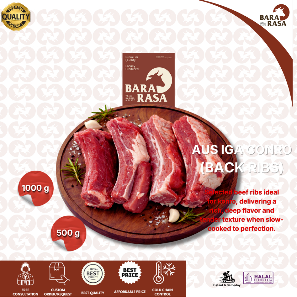 Iga Konro Back Ribs 500 gr | Iga Sapi Konro & Sop Iga