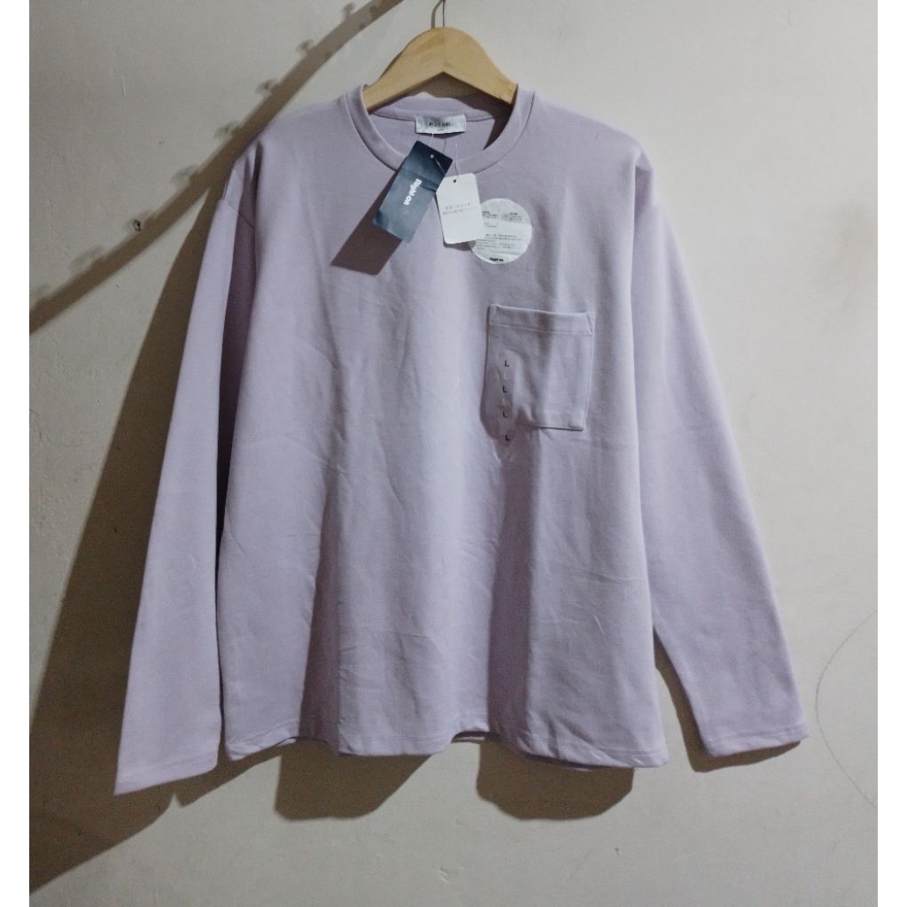 NEW Baju Kaos Lengan Panjang Wanita Warna Lilac