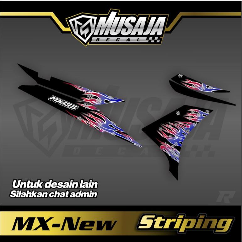 Striping Mx New 135 Transparan uv merah biru custom