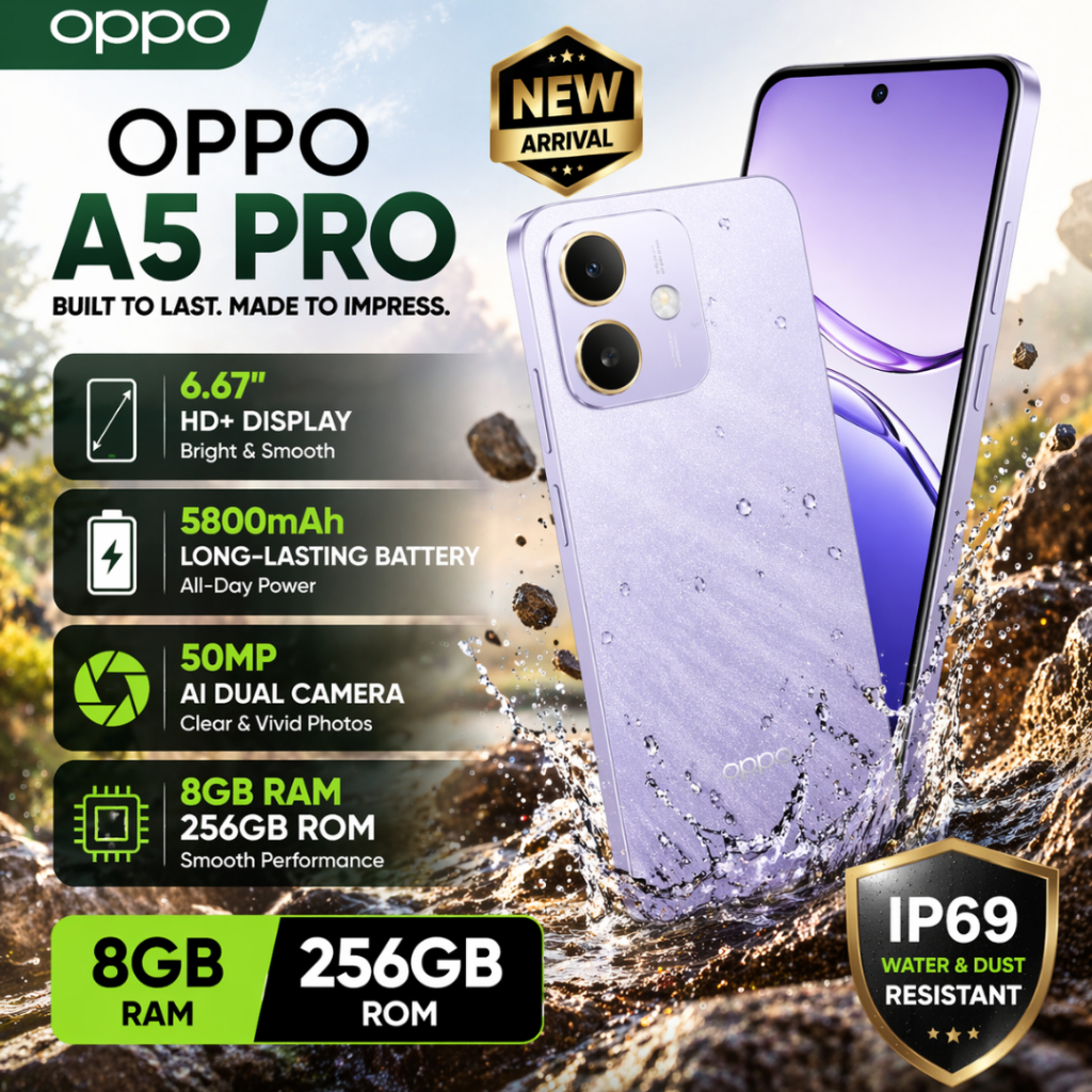 OPPO A5 PRO RAM 8GB/256GB Smartphone Baterai Besar Kamera AI Layar Luas HP Android Terbaru