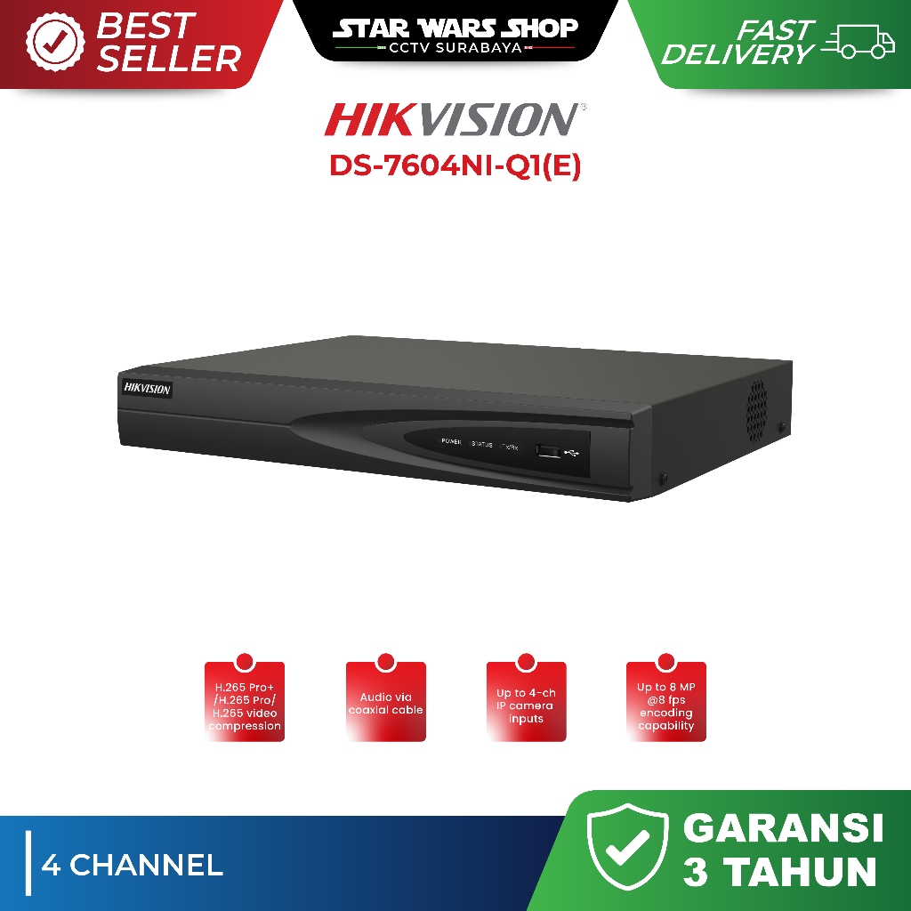 NVR Hikvision 4 Channel DS-7604NI-Q1(E)