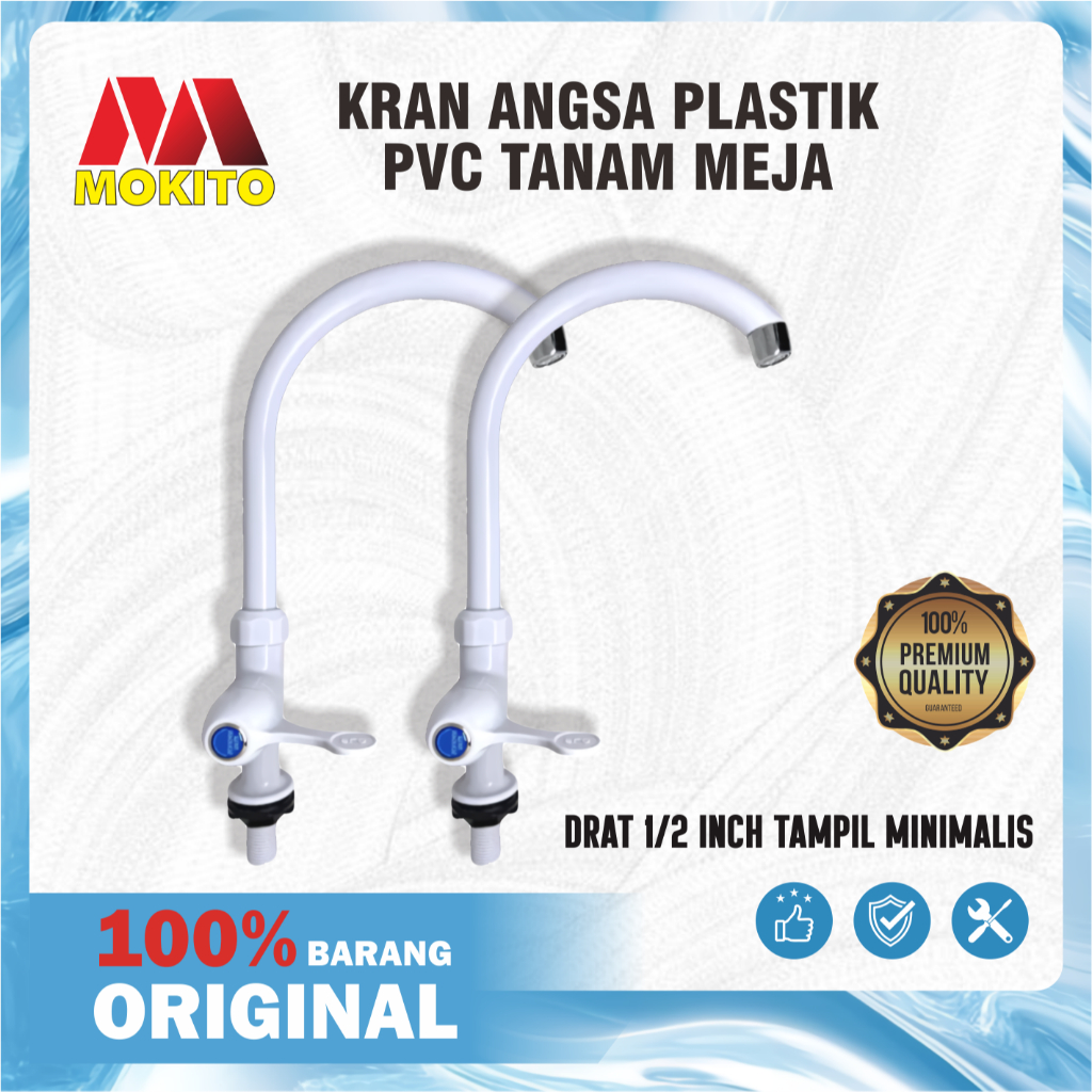 Kran Dapur Plastik PVC / Kran Cuci Piring Plastik Soligen Mokito 1/2" Inch Tanam di Kitchen Sink