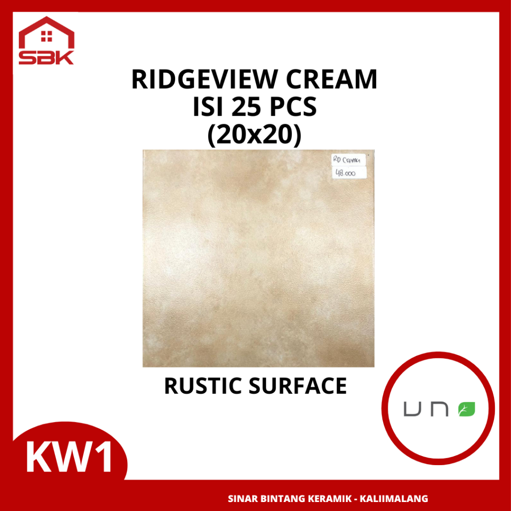 Keramik Lantai Kamar Mandi 20x20 Ridgeview Cream Mulia