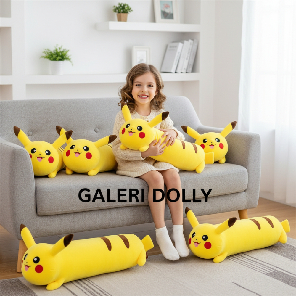 Boneka Bantal Pokemon Pikachu Charmander Bulbasaur Squirtle Bantal Tidur Halus Lembut Ukuran 35 cm