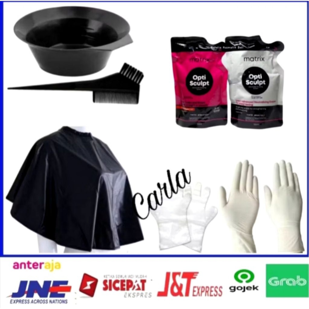 1 set smoothing rambut matrix Opti sclupt 125 ml step 1 dan step 2 + alat cat rambut mangkok cat, si