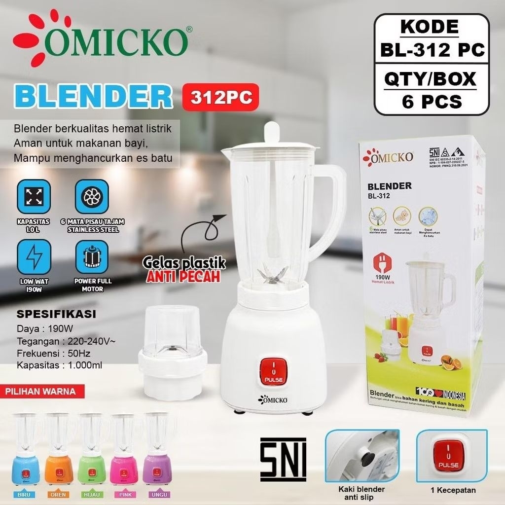 OMICKO BLENDER 2IN1 BL-312 PC (PUTIH)