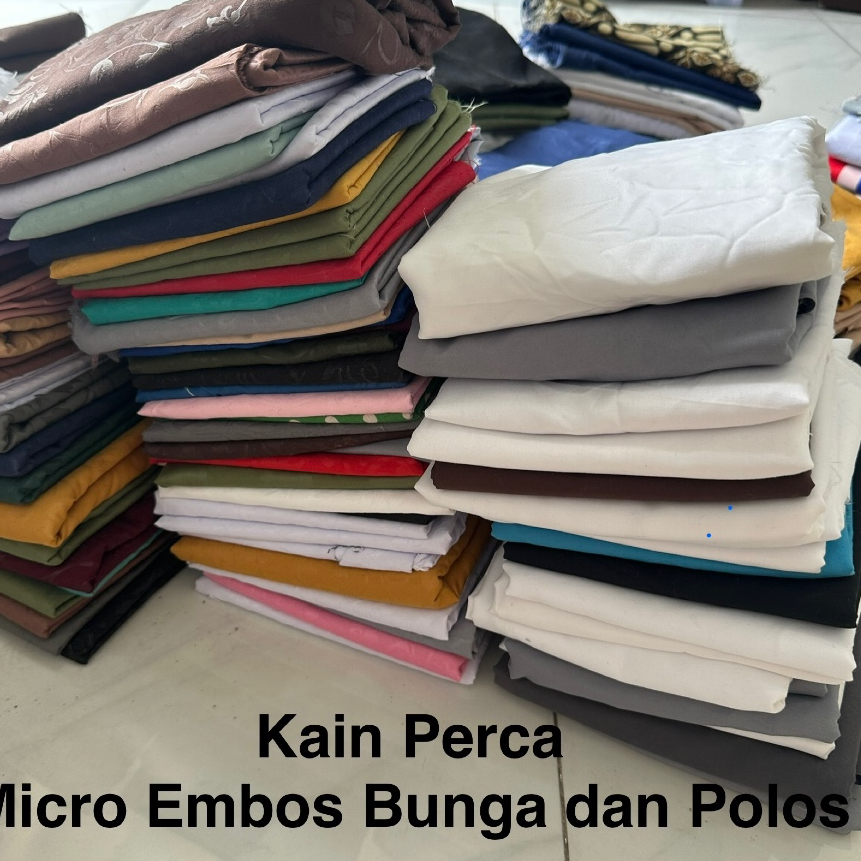 Kain Perca Polos / Kain Perca EMBOS BUNGA/ Kain Perca Batik Kain Sprei Perca