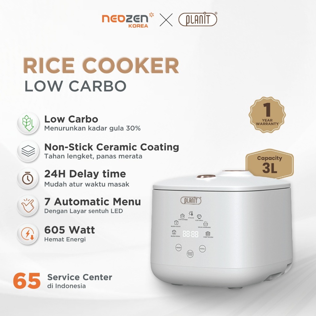 NEOZEN x PLANIT LOW CARBO RICE COOKER MULTIFUNGSI  - MULTI COOKER LOW WATT - SLOW COOKER 7 IN 1