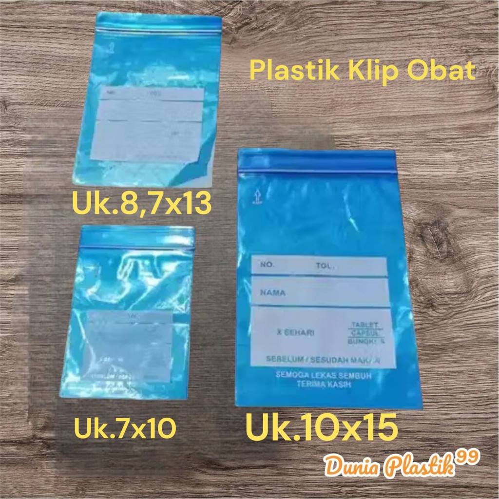 Plastik Klip Biru, Plastik Klip Obat Isi 100 Lembar