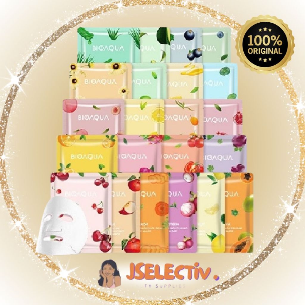 BIOAQUA SHEET MASK - SERIES LENGKAP // JSELECTIV X JHON KOSMETIK // Masker Tisu Wajah BIOAQUA - ORI️