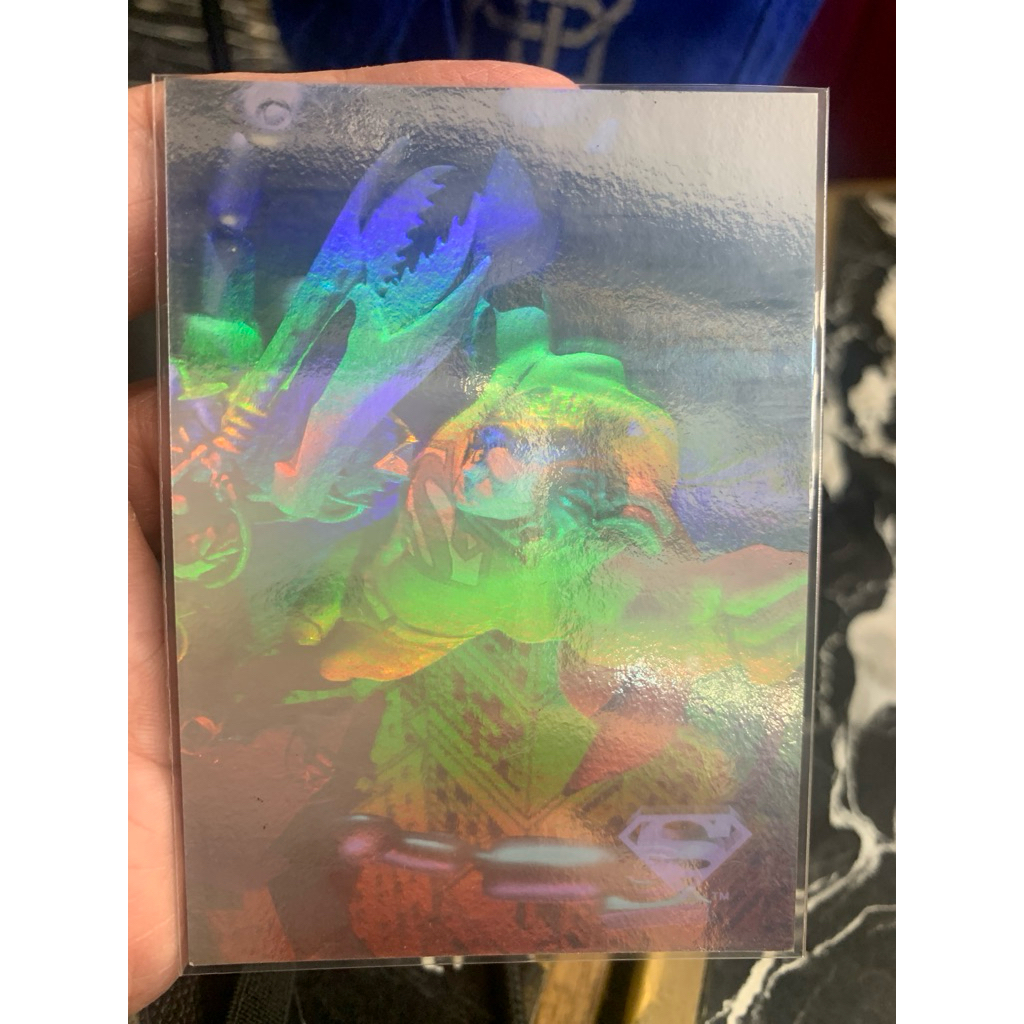 1994 SkyBox DC Stars Superman Kryptonite Ring Gold Foil Hologram Chase Card