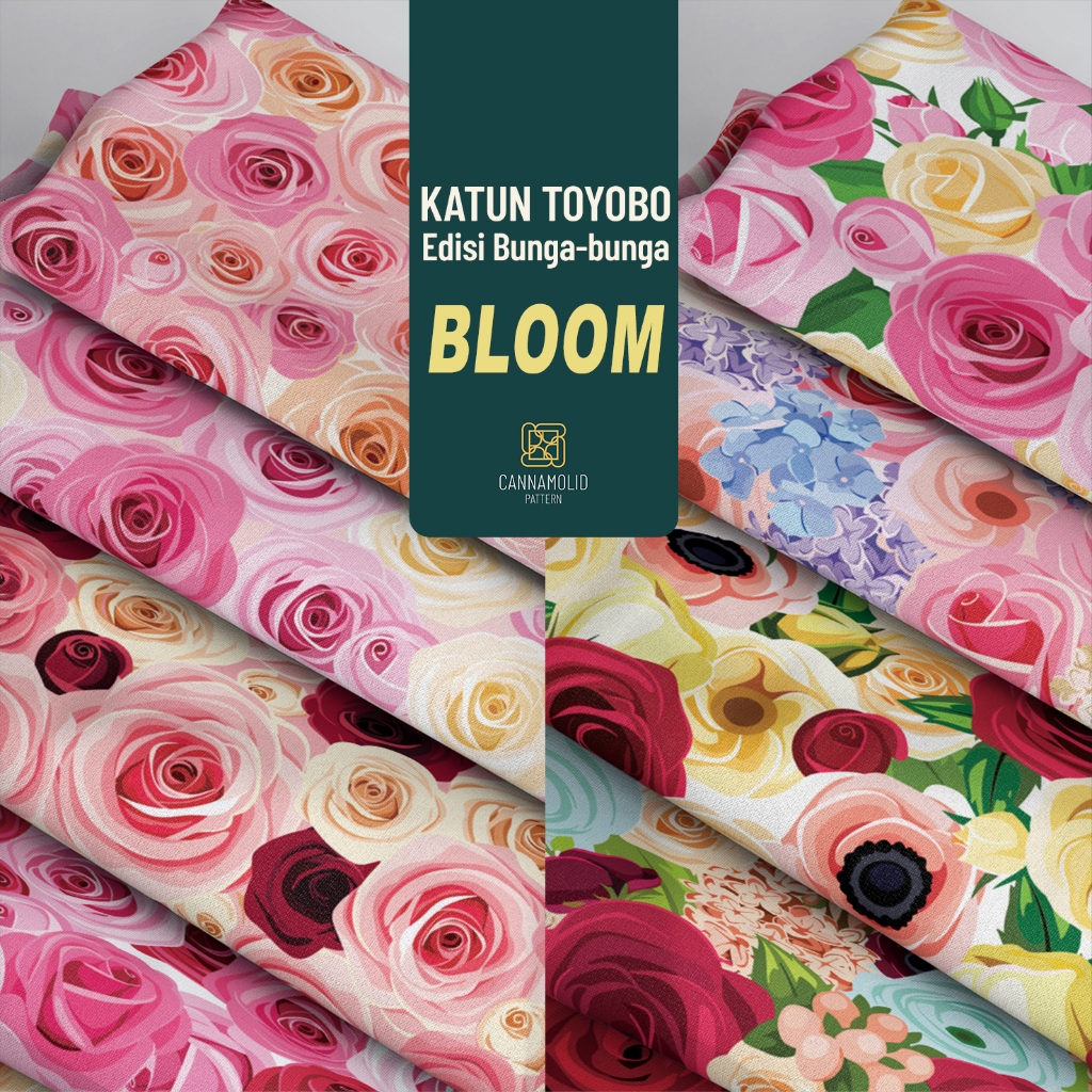 Kain Toyobo Motif BUNGA Mekar Spring Flower | Lebar 145cm | BLOOM