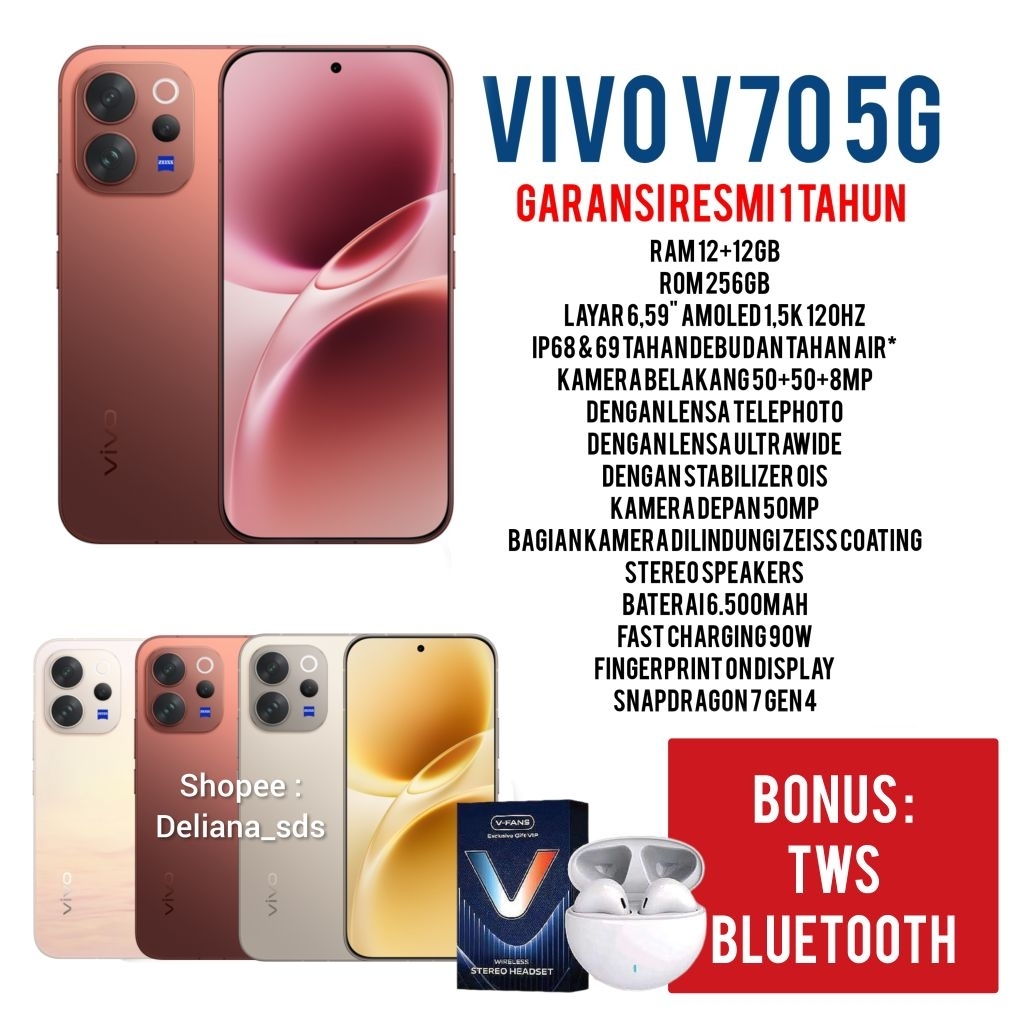 Vivo V70 5G 12/256 12+12/256 24/256 Garansi Resmi 1 Tahun Vivo V70 5G 12+12/256 Vivo V70 5G 24/256 V