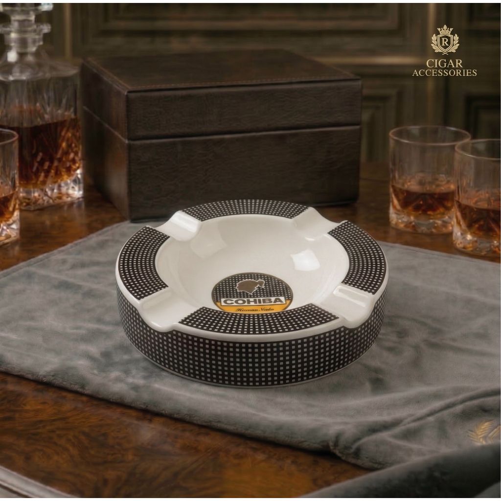 Asbak Keramik Cerutu Premium | Yellow White Black Cohiba Ashtray Series Luxury
