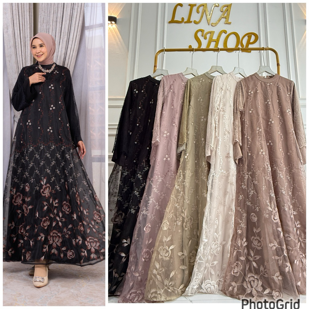 ANAIZA gamis marevi mewah premium kodangan,dress brukat cantik wanita muslimah kekinian