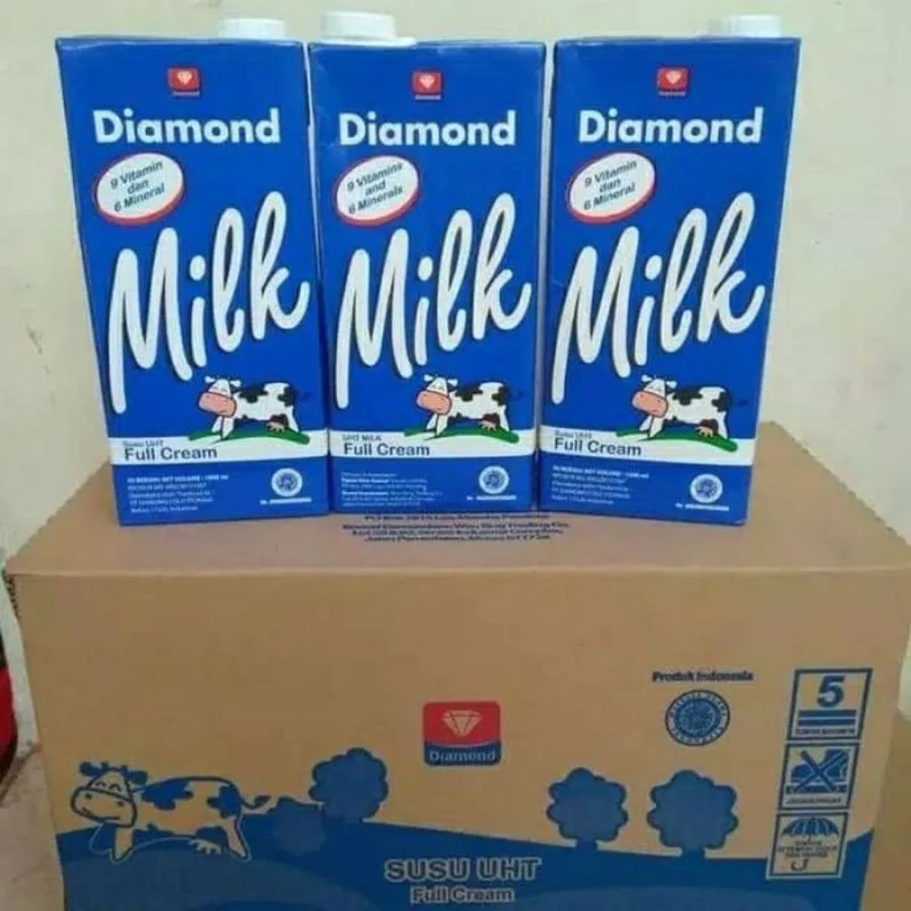 Diamond Susu UHT Full Cream 1 karton 1 liter