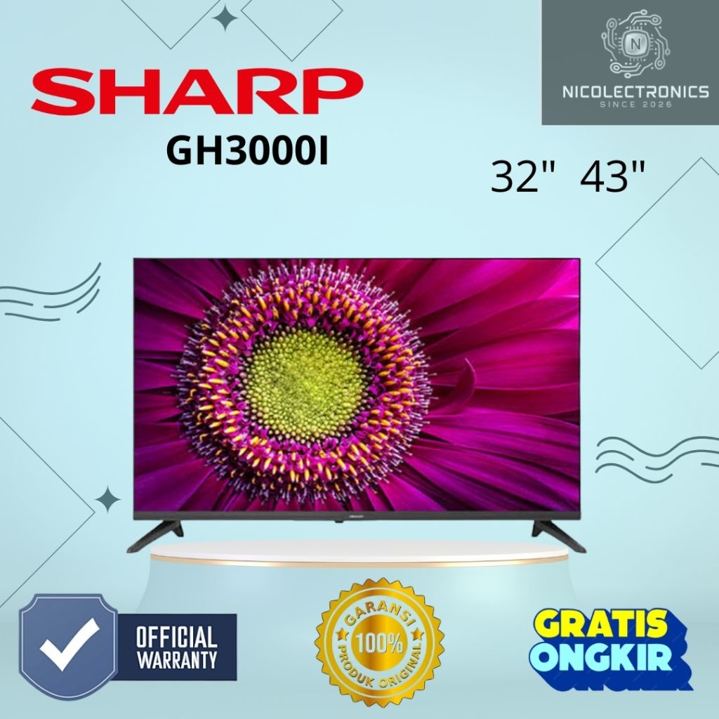 TV LED Sharp 2T-C32GH3000 / 2T-C43GH3000 Smart Android TV 32 inch / 43 inch Sharp