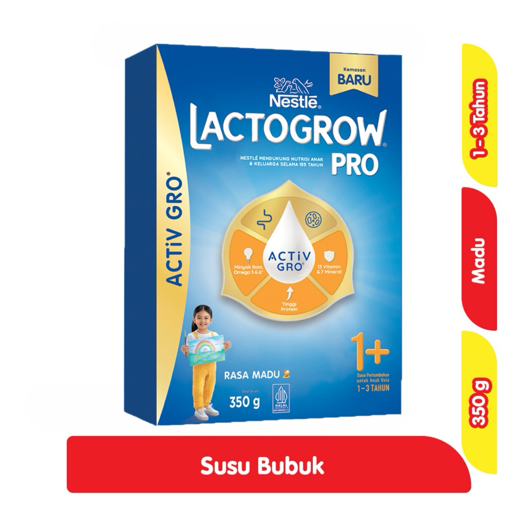Lactogen Pro 1+ Susu Pertumbuhan Anak 1-3 Tahun Madu 350g
