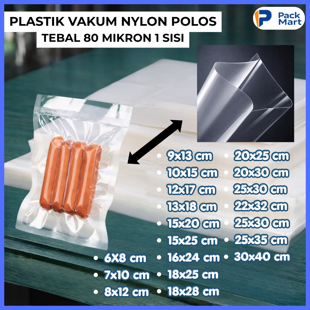Plastik Vakum Nylon Bag Polos Tebal 80 Micron | Vacuum Bag Sealer Food Grade