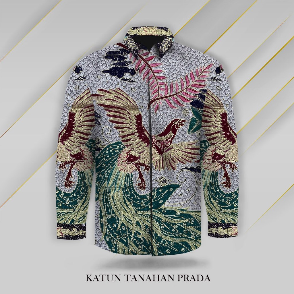Kain Batik Tulis Pola Kemeja prada gold Premium BATIK NAGA PRADA