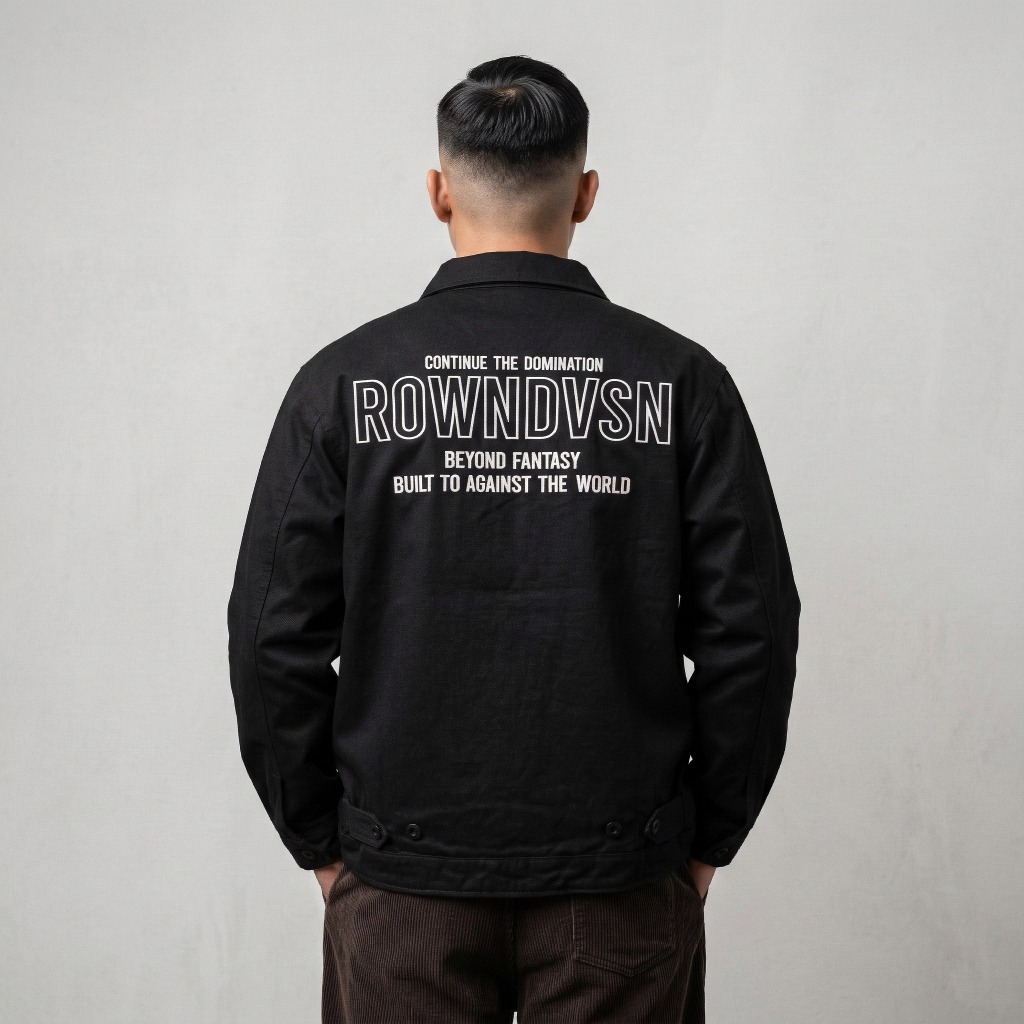 Rown Division Deck Jacket - Rown Dvsn Jaket Deck Hitam Romen Black