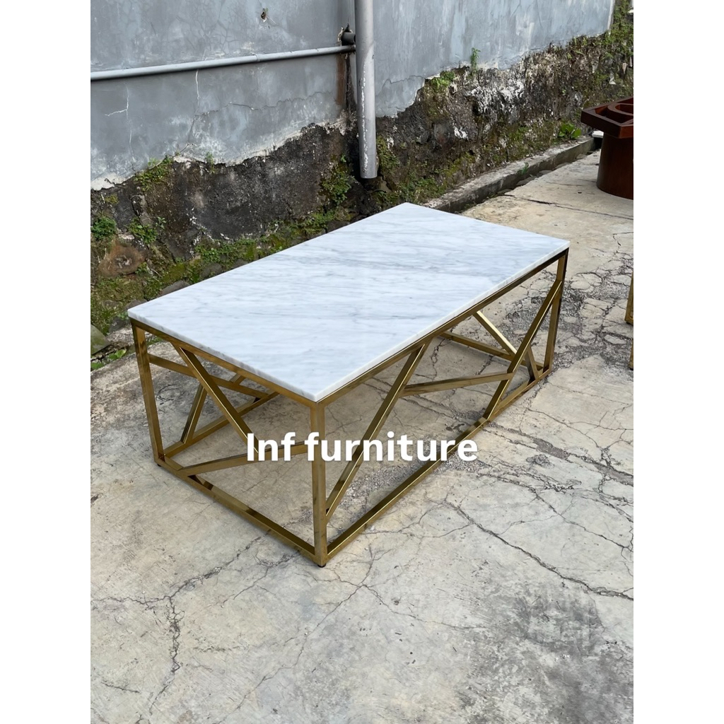 meja tamu marmer mewah meja tamu stainless top marmer asli