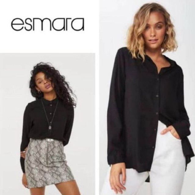 PL-Kemeja Wanita Esmara Hitam Original