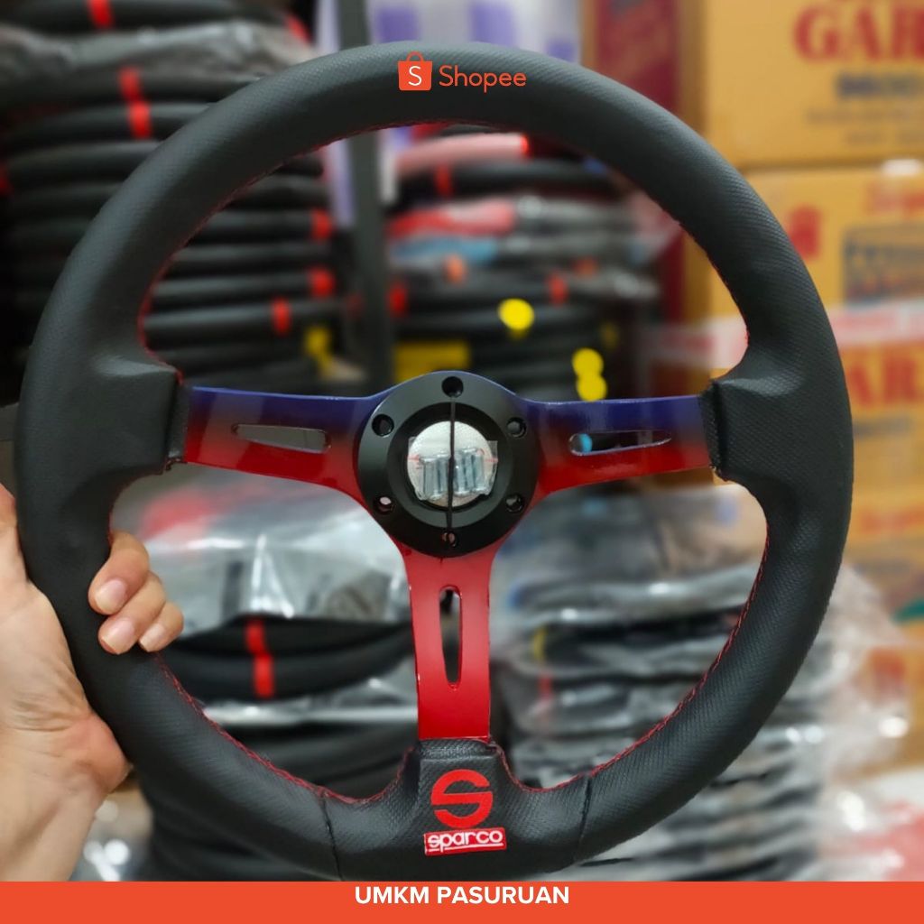 Stir Racing Sparco0 Nardi 14 Inch - Kulit Hitam, Desain Elegan, Nyaman Digunakan